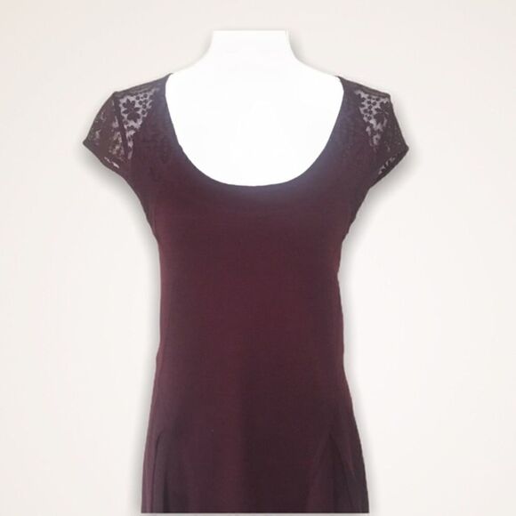 Anthropologie Deletta Lace Burgundy Dress - Picture 4 of 8